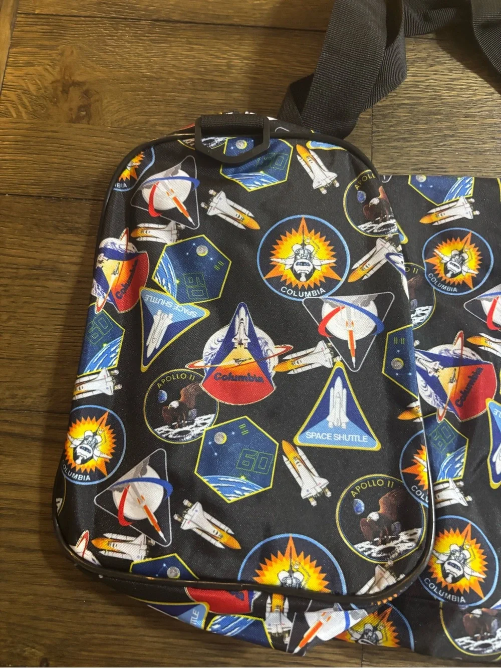 NASA Black Space Shuttle Patch Print Duffle Bag - Dual Compartment